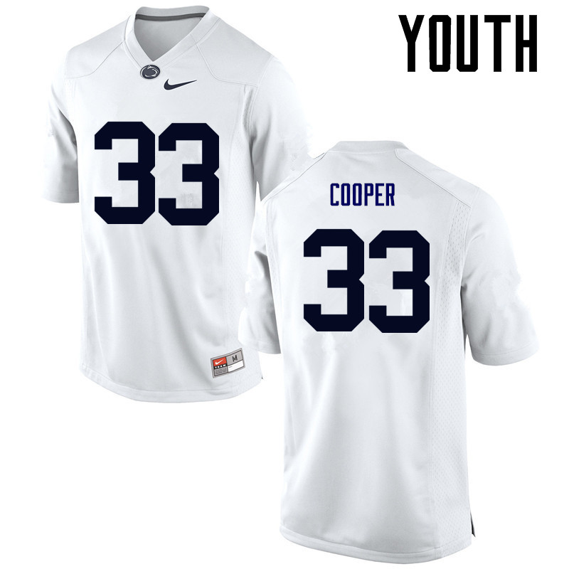 Youth Penn State Nittany Lions #33 Jake Cooper College Football Jerseys-White - Click Image to Close